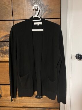 Verve Ami Black Open-Front Knit Cardigan